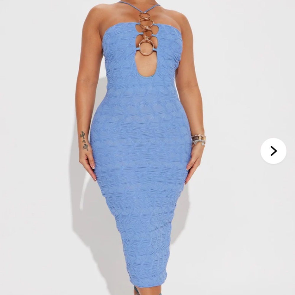 Fashion Nova Strapless Blue Dress
